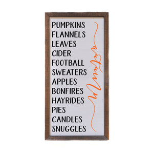 Driftless Studios - 12x6 Best Of Autumn List Fall Signs