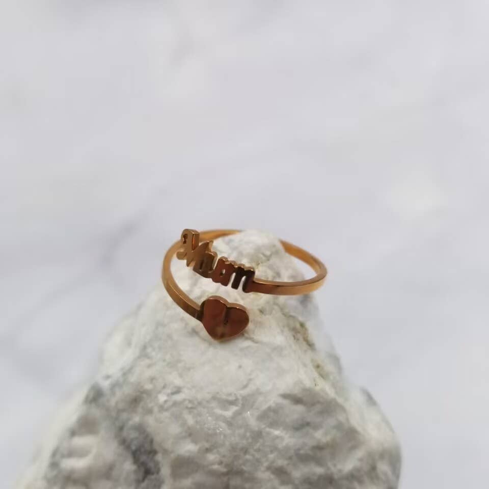 The Pretty Jewellery - Mother's Day Heart Adjustable Mum Ring