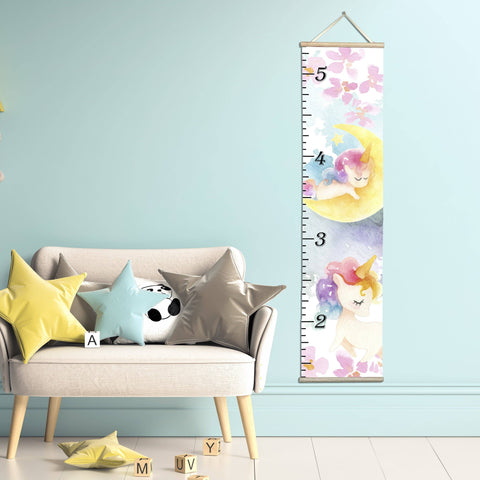 Honey Lemonade - Canvas Kids Growth Chart - Baby Unicorn