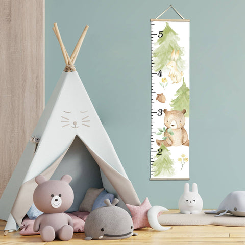 Honey Lemonade - Canvas Kids Growth Chart - Woodland