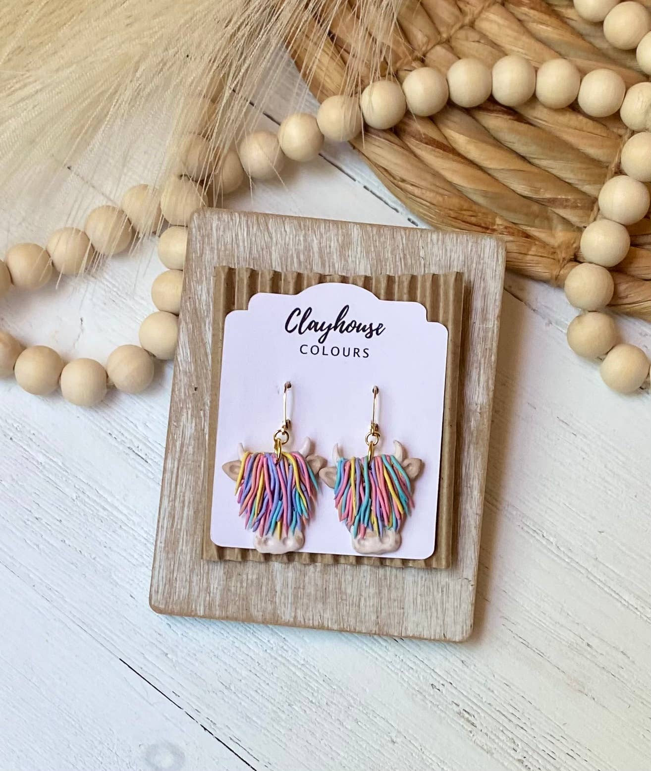 Clayhouse Colours - Highland Cow Clay Earrings