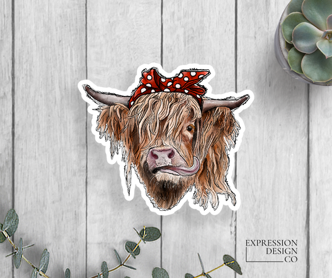 Expression Design Co - Cow With Bandana Vinyl Sticker