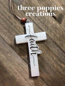 Three Poppies Creations - Faith Cross Car Freshie - Air Freshener