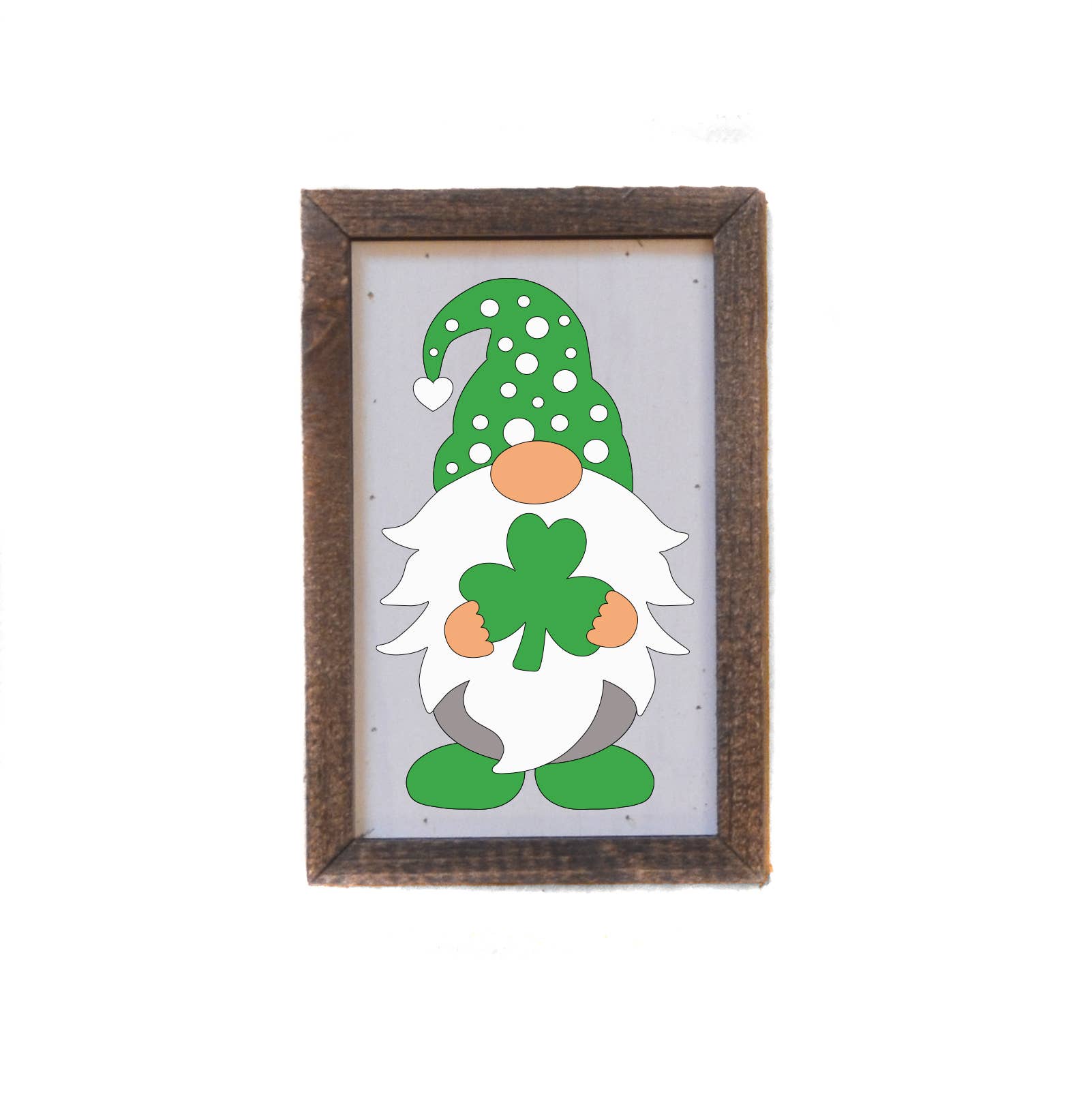 Driftless Studios - 6X4 Shamrock St. Patrick Day Gnome Shelf Sign