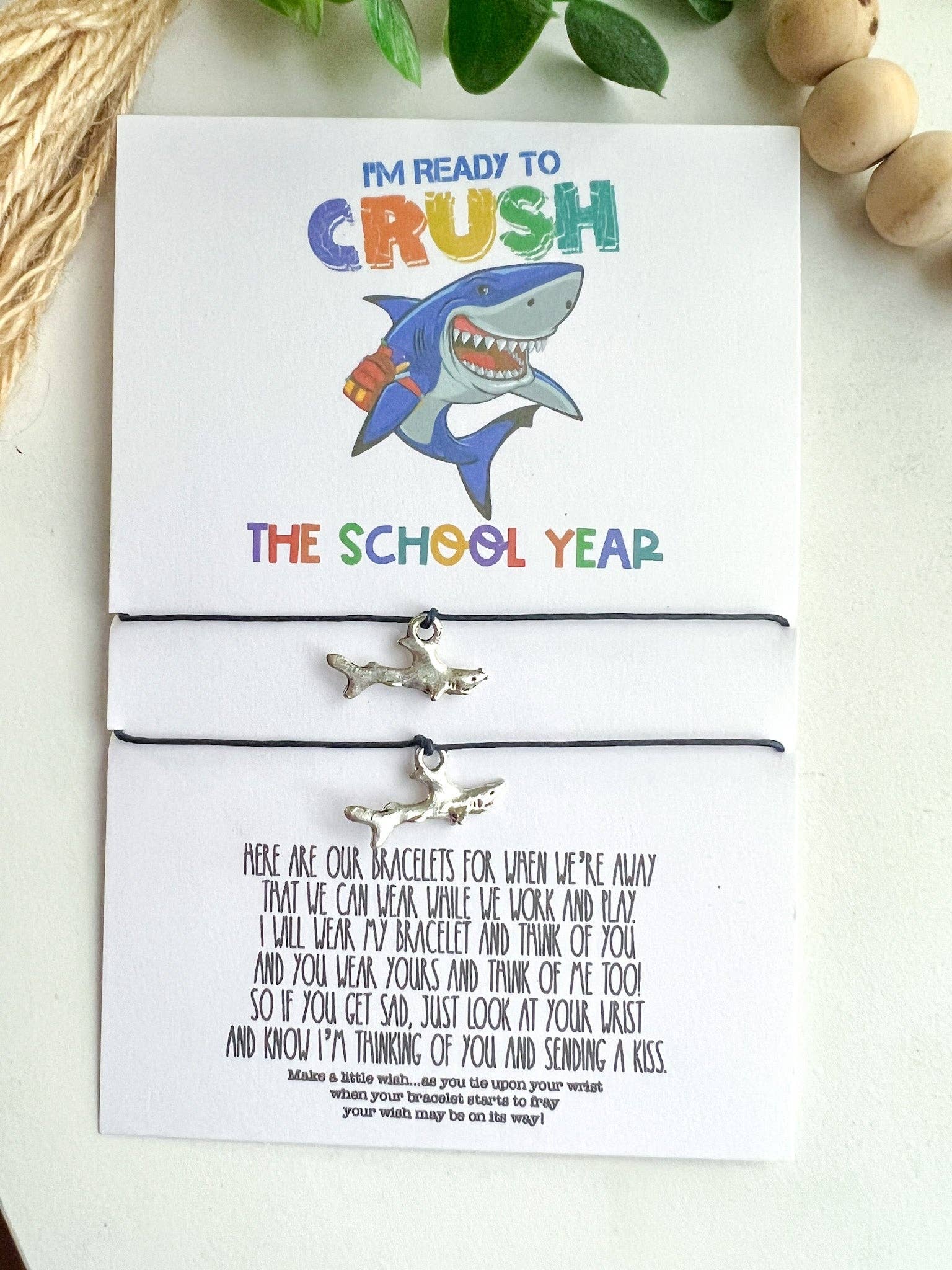 Geaux Magnolia - Shark Crush Back to School Wish Bracelet Mommy and Me