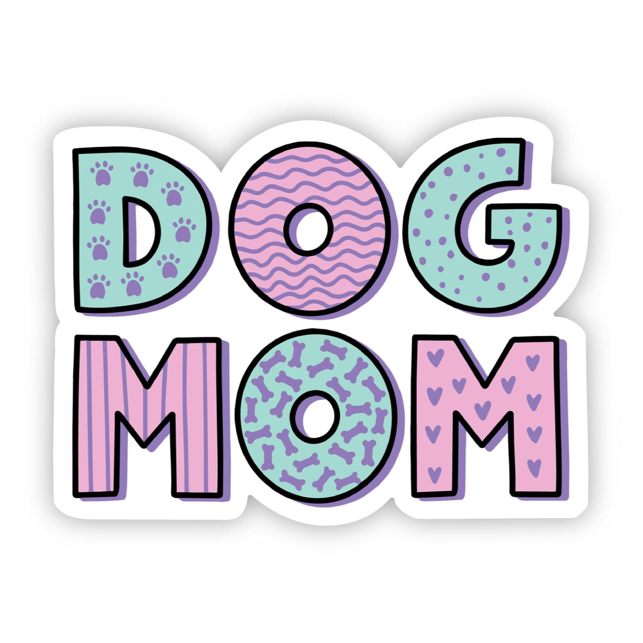 Big Moods - Dog Mom Green and Pink Sticker