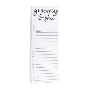 ellembee gift - Groceries & shit (wine) snarky printed note pad 50 sheets