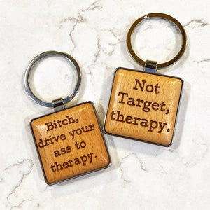 Buffalovely - B*tch Drive To Therapy Two Sided Keychain
