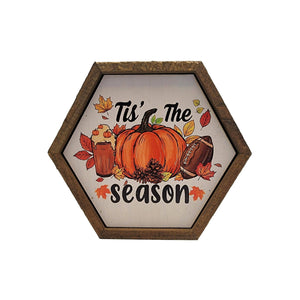 Driftless Studios - Tis The Season Fall Décor Signs - Hexagon Sign