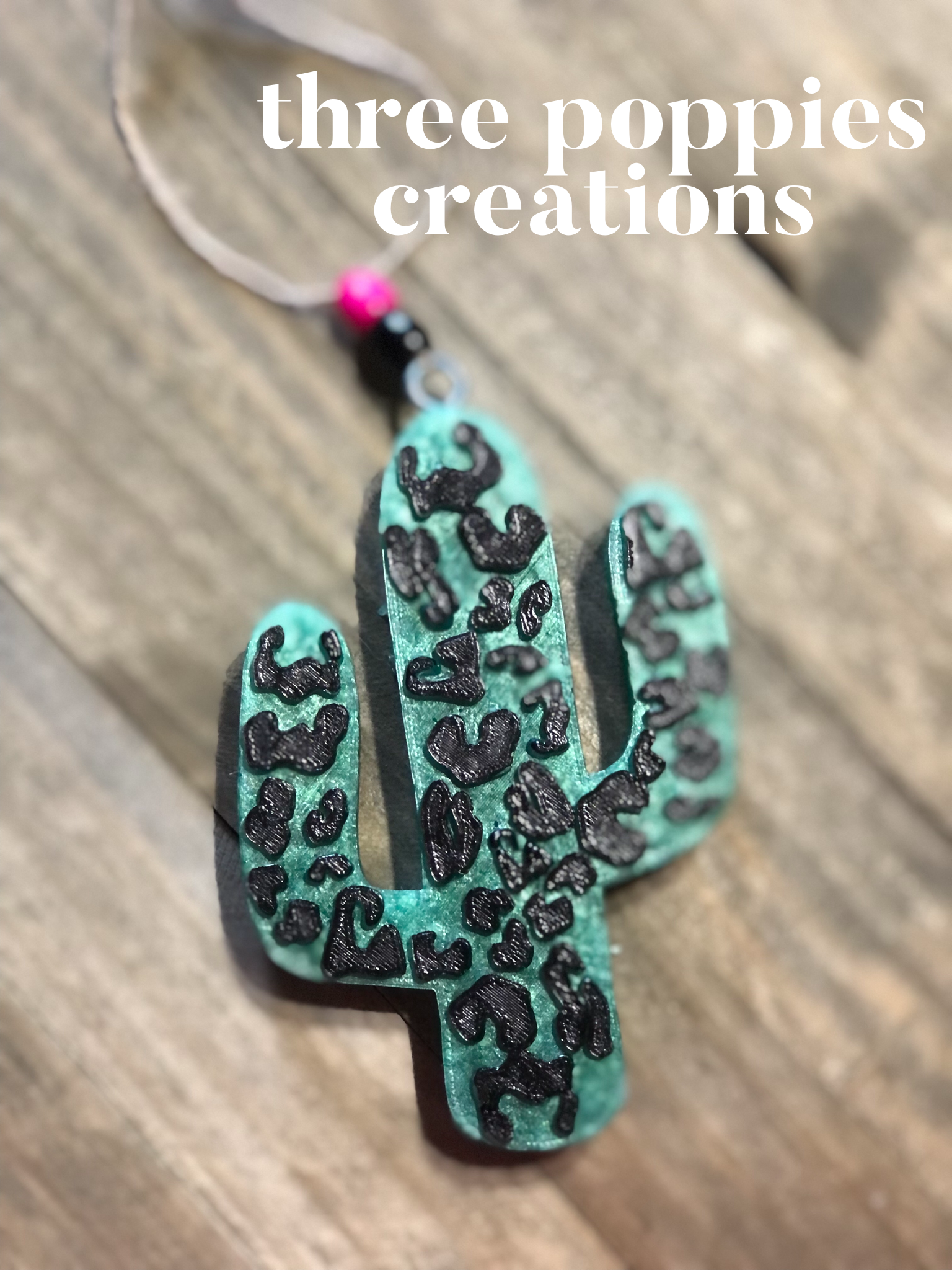 Three Poppies Creations - Leopard Cactus Car Freshie - Air Freshener