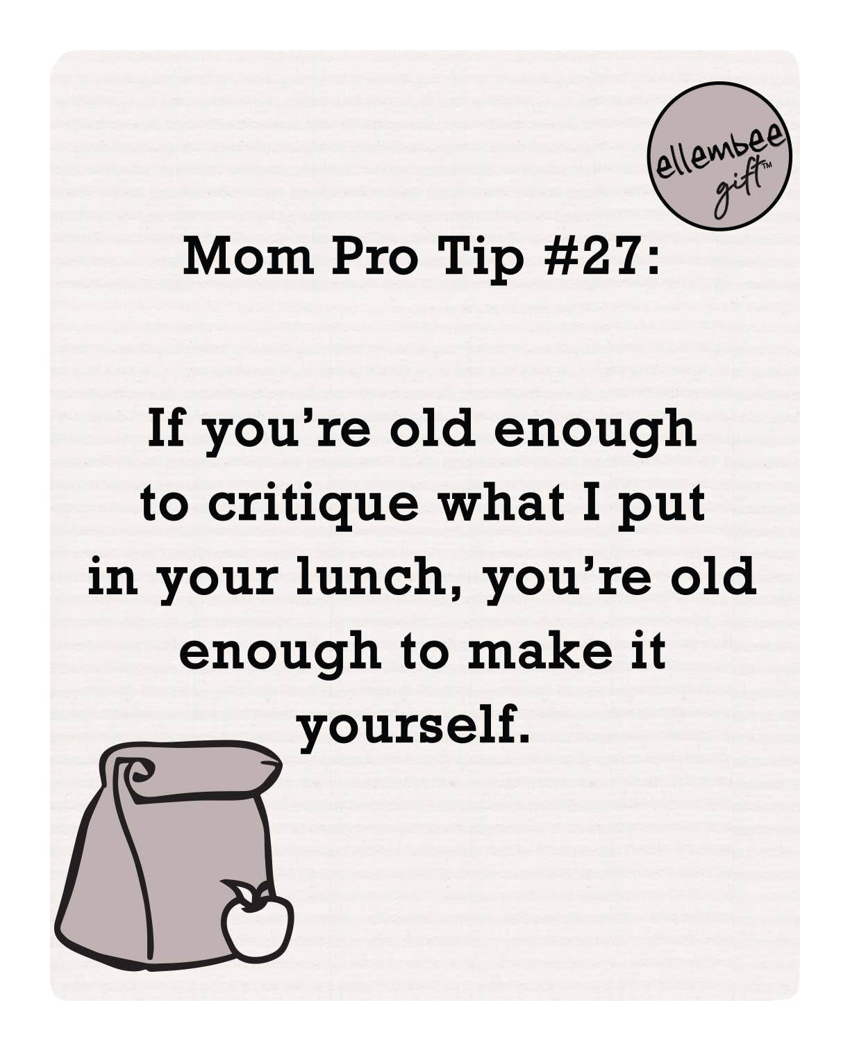 ellembee gift - Mom pro tip | make your own lunch funny Swedish dish cloths