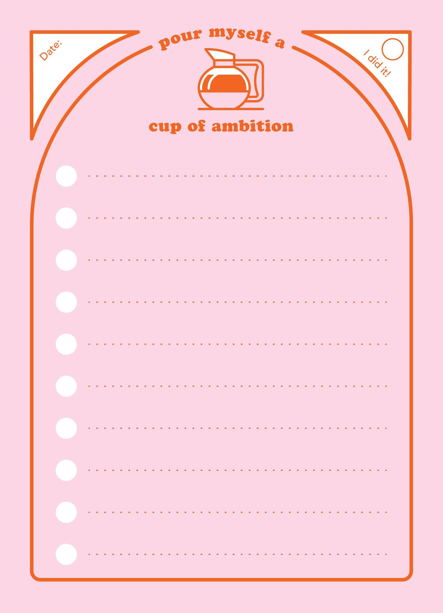 Triple Threat Press - Cup Of Ambition List Notepad