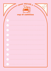Triple Threat Press - Cup Of Ambition List Notepad