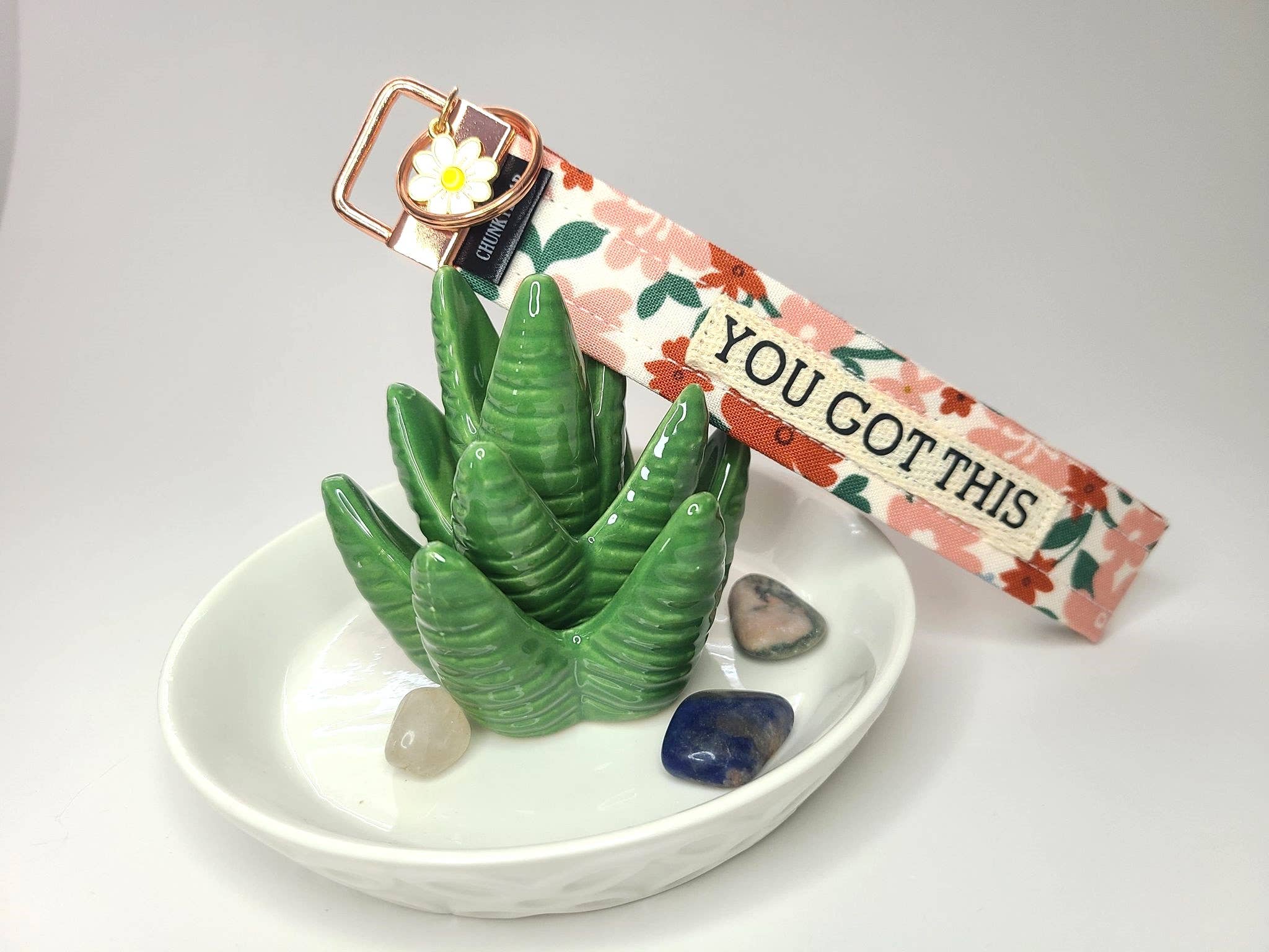ChunkyBear&Me - Cottage Floral Wristlet Keychain, Key Fob Keychain
