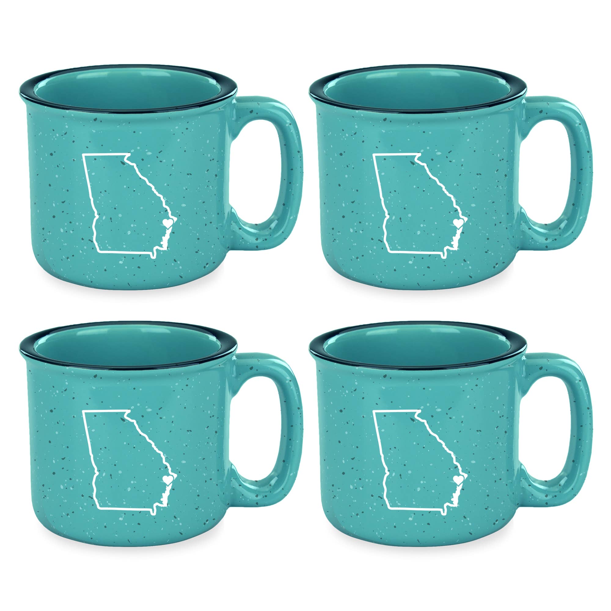 Susquehanna Glass Company - Customizable Hometown Heart Camp Mugs, Set of 4