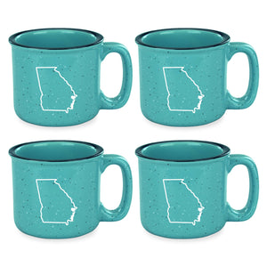 Susquehanna Glass Company - Customizable Hometown Heart Camp Mugs, Set of 4