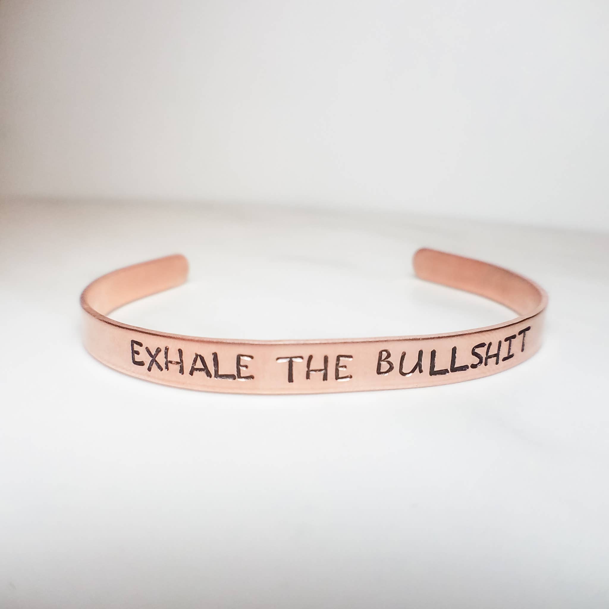MKayAccessories - Exhale the bullshit Bracelet, adjustable stamped cuff