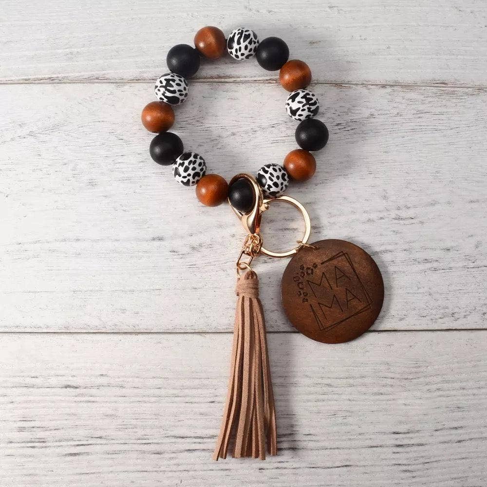 Julia Rose Wholesale - Mama PENDANT Beaded Tassel Keychain
