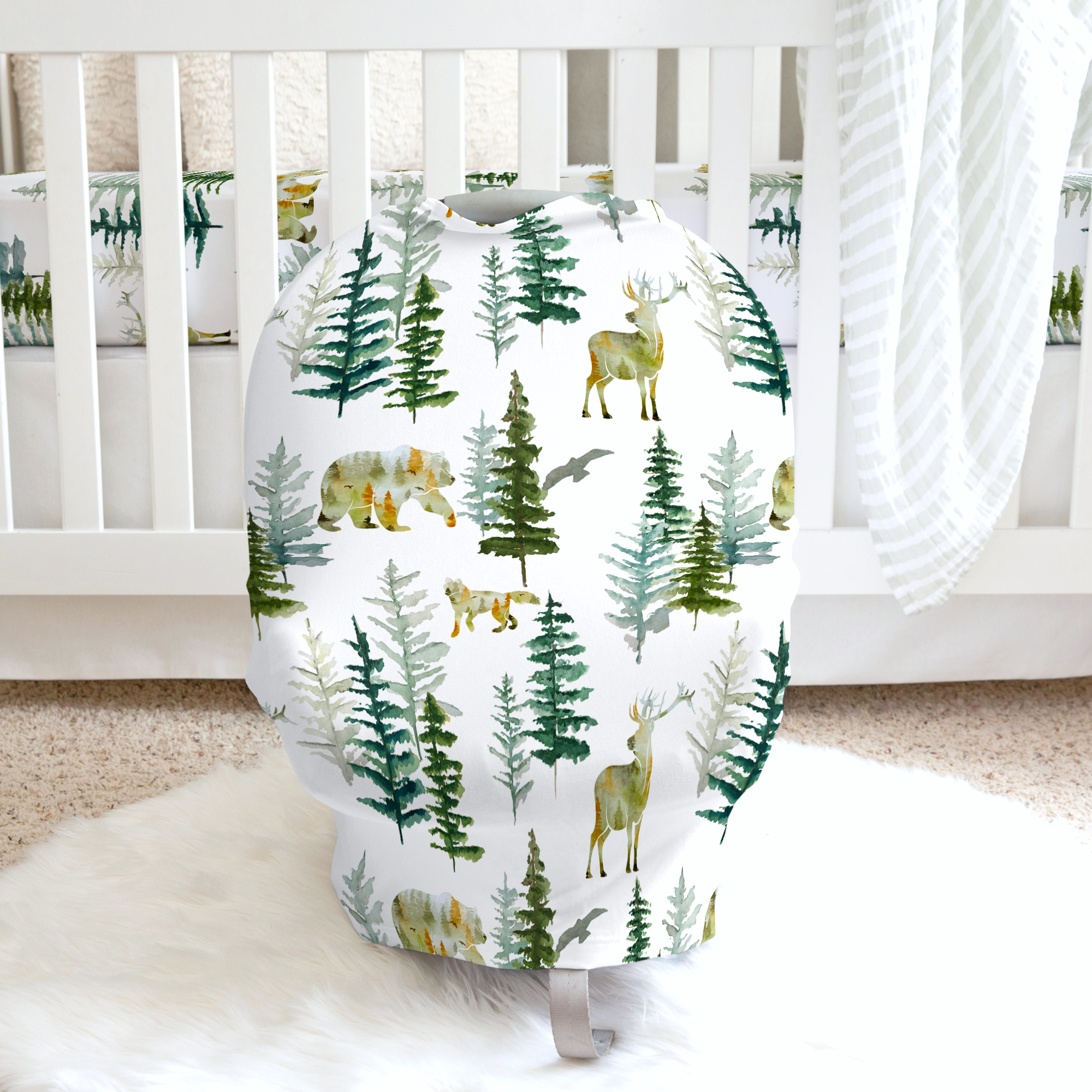 Honey Lemonade - In The Woods Farm Animals Infant Car Seat / Nursing Cover