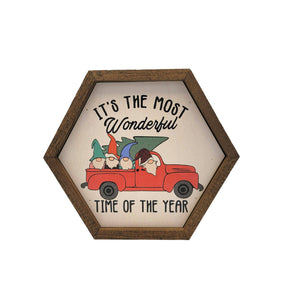 Driftless Studios - Gnomes Most Wonderful Time of the Year - Hexagon Sign
