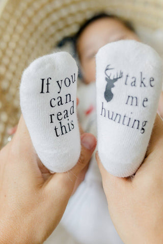 Dorothy’s Reason - Take Me Hunting Baby Socks | Dad Items | Gifts for Dad