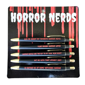 FUN CLUB - Horror Nerds Pen Set (Halloween, scary movie, funny, gift)