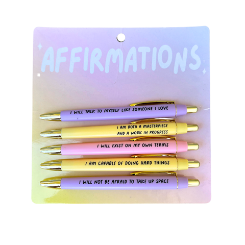 FUN CLUB - Affirmations Pen Set (self love, mindfulness, summer, gift)