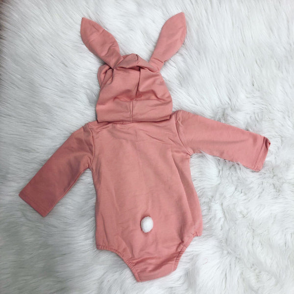 PERSONALIZED BUNNY ROMPER- GREY