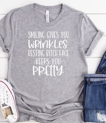 SMILING GIVES YOU WRINKLES