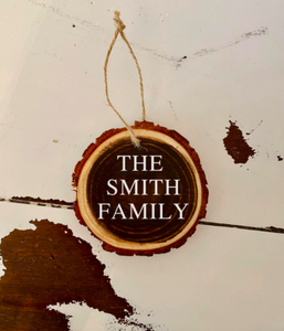 Stained Wood Slice Ornament