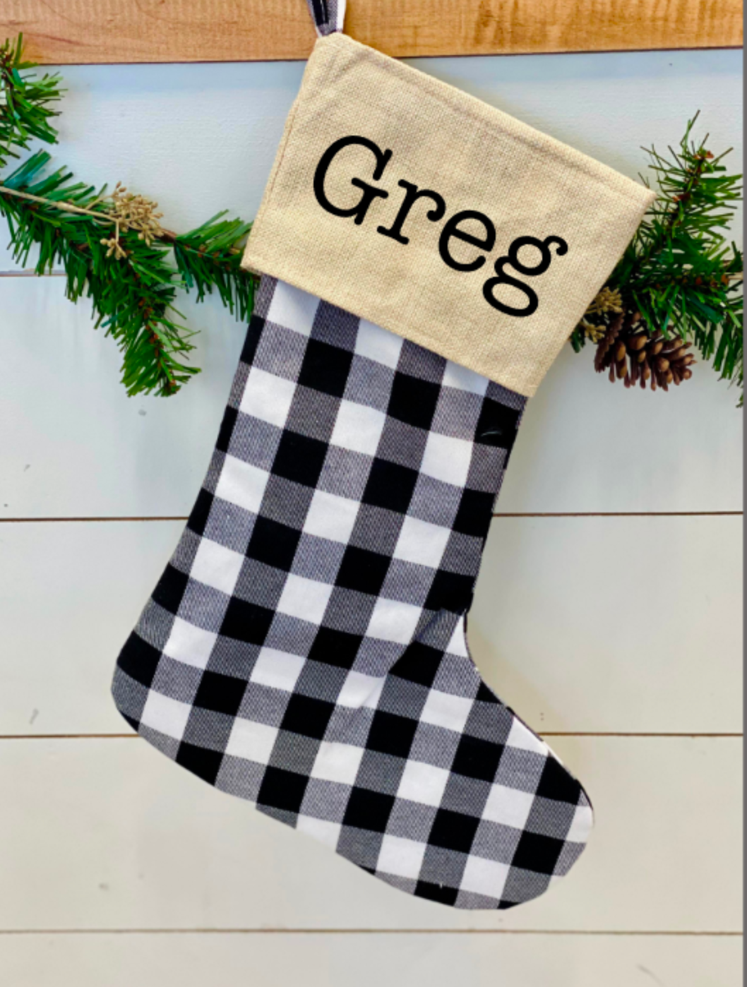 Personalized Buffalo Plaid Stocking - Thumbnail 2
