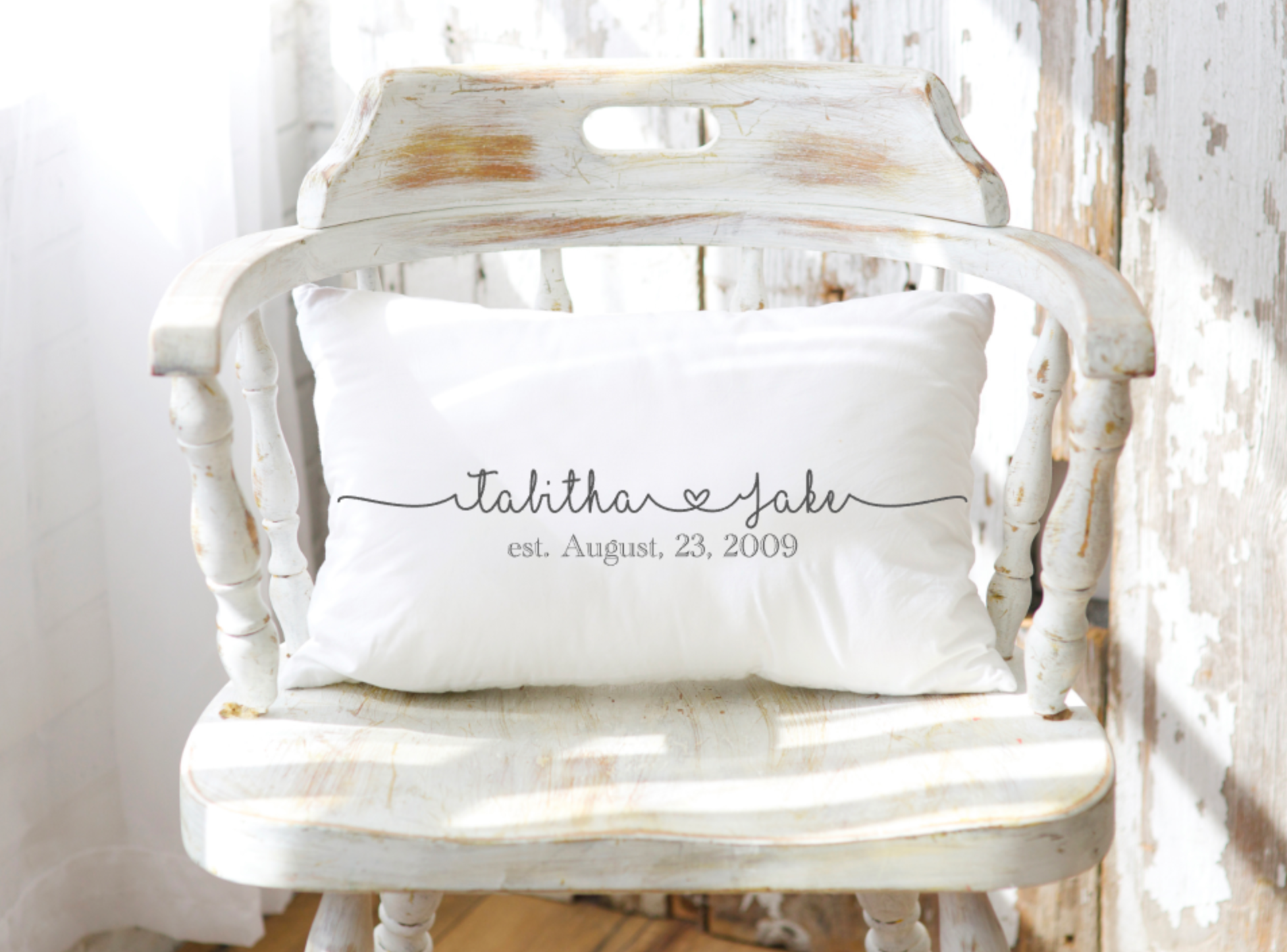 Personalized Anniversary Lumbar Pillow