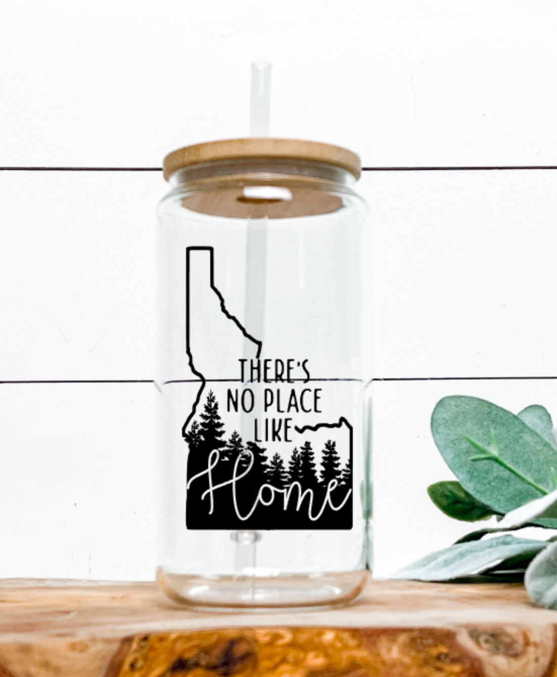 NO PLACE LIKE HOME ID - CLEAR GLASS TUMBLER
