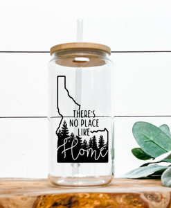 NO PLACE LIKE HOME ID - CLEAR GLASS TUMBLER