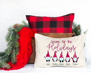 Personalized Gnome for the Holidays Pillow