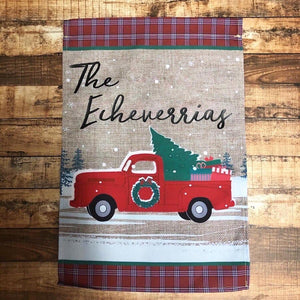 VINTAGE TRUCK CHRISTMAS GARDEN FLAG