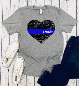 THIN BLUE LINE HEART