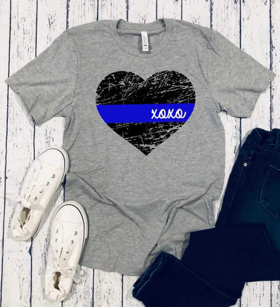 THIN BLUE LINE HEART