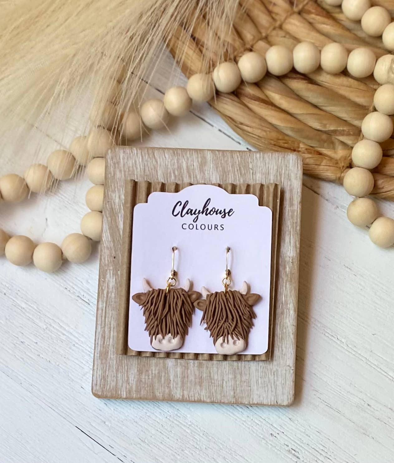 Clayhouse Colours - Highland Cow Clay Earrings