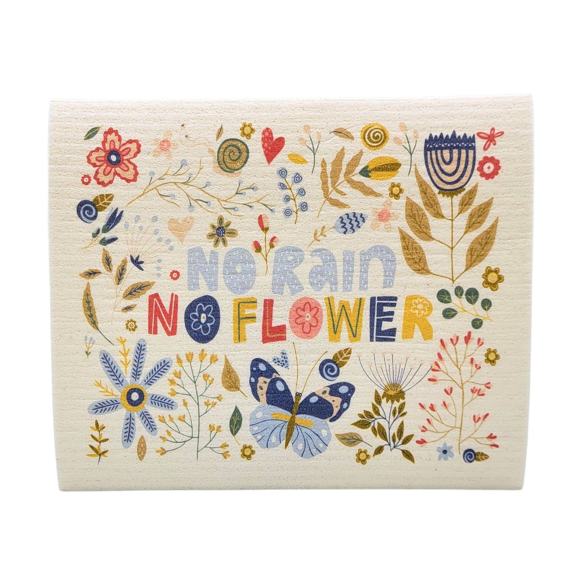 Driftless Studios - No Rain No Flowers Spring Swedish Dishcloths - Spring Decor