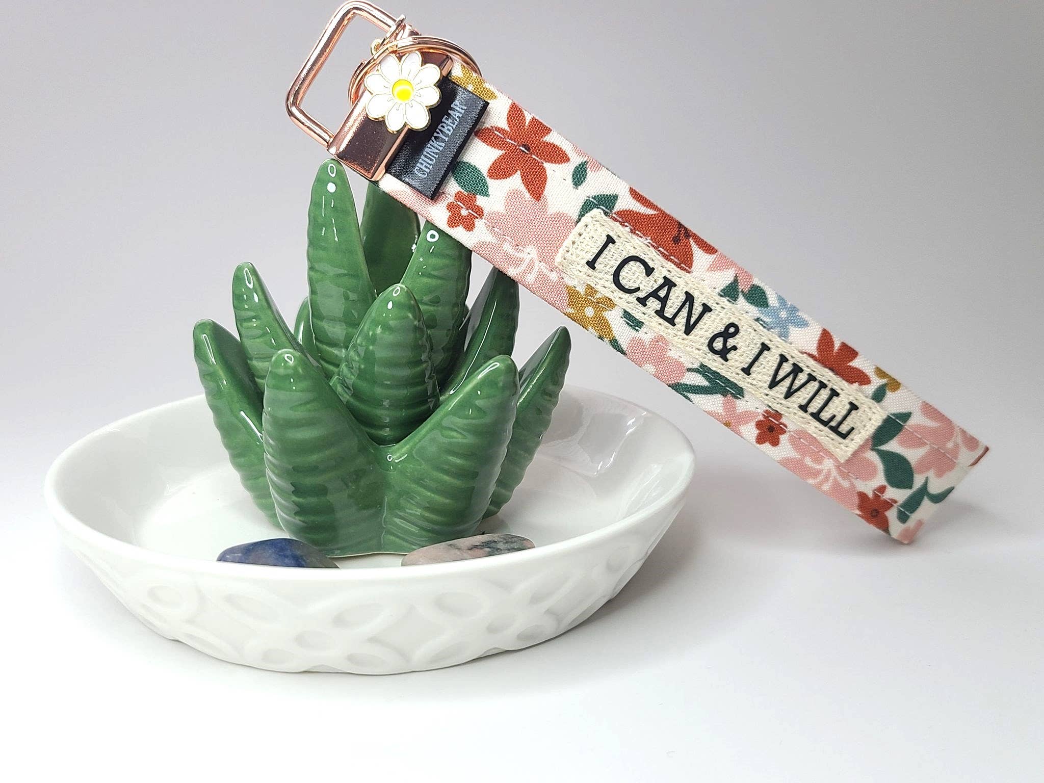 ChunkyBear&Me - Cottage Floral Wristlet Keychain, Key Fob Keychain
