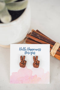 Hello Happiness Wholesale - Peace Sign Wood Studs