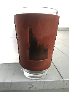 Jimmyrockit - Idaho State USA Pint Glass & Leather Koozie