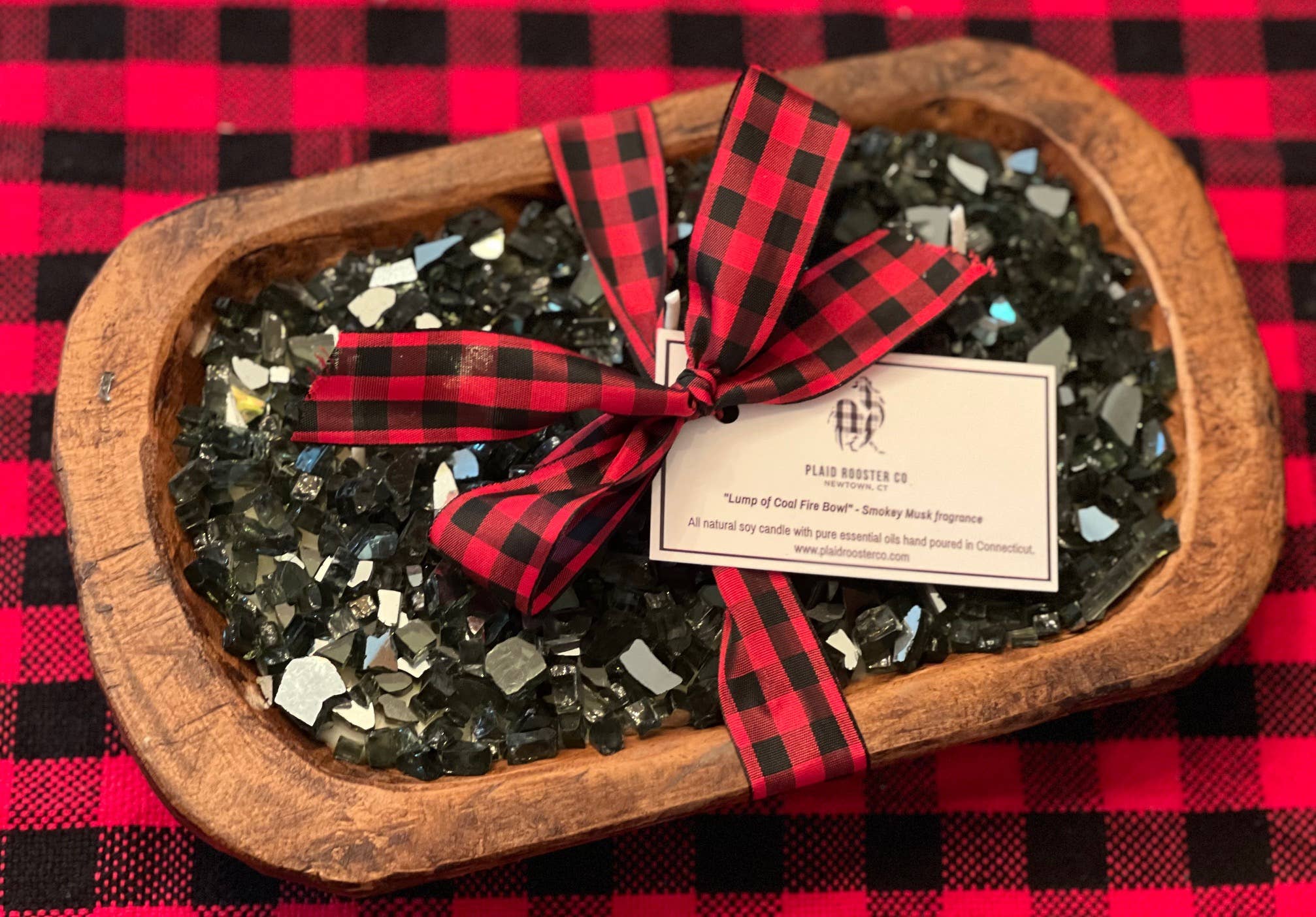 HOLIDAY "FIRE BOWL" Dough Bowl Soy Candle (Lump of Coal): Smokey musk
