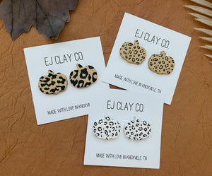 EJ Clay Co - Printed Pumpkin Studs