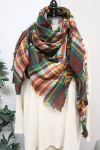 Love and Repeat - Plaid Oversized Blanket Scarves