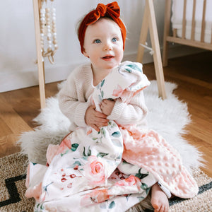 Honey Lemonade - Premium Baby & Toddler Blanket - Peach Floral