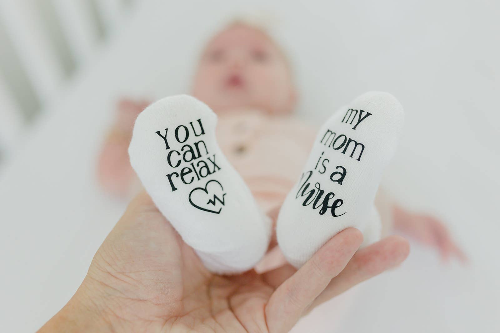 Dorothy’s Reason - Relax My Mom is a Nurse Baby Socks | Baby Items | Nurse Item