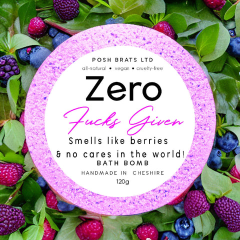 Posh Brats - Zero Fucks Given Fizzy Bath Bomb VEGAN Handmade Artisan