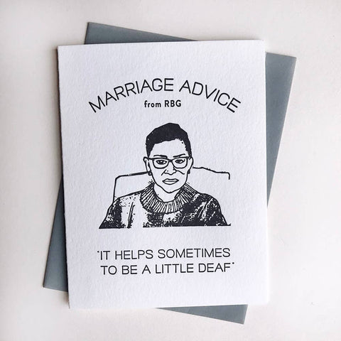 Steel Petal Press - Marriage Advice RBG Wedding Card